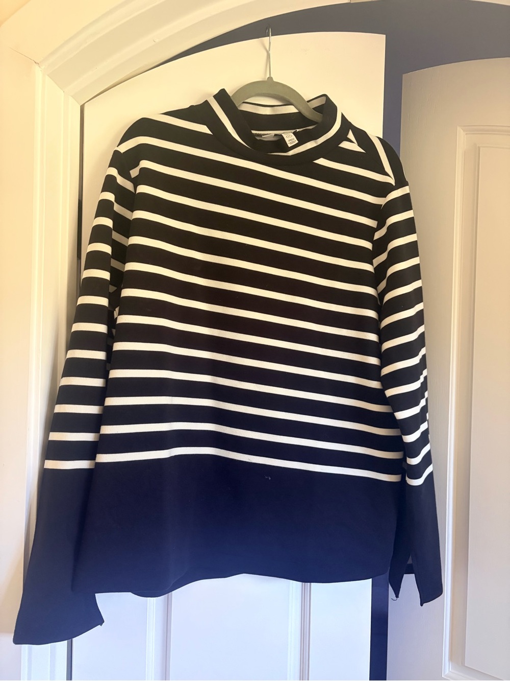 SPANX Black and White Striped Women's Sweater